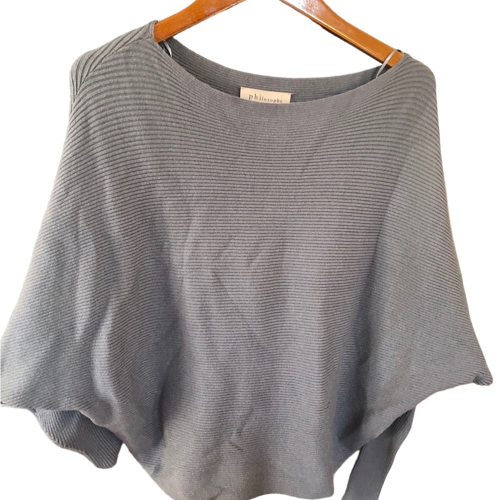 NWT Philosophy Republic Grey‎ Light Weight Knit Sweater/Shirt Size Small